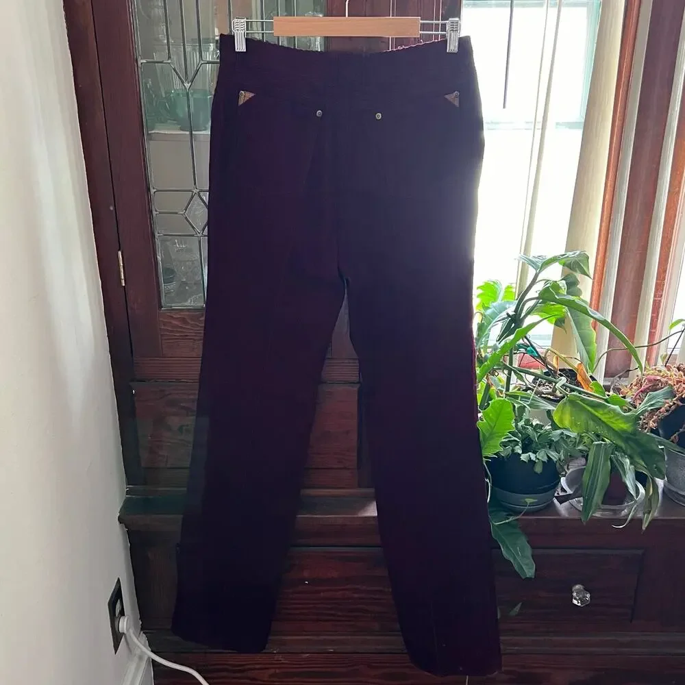 Vintage Jordache Corduroy Pants Cranberry High Rise Bootcut 32L